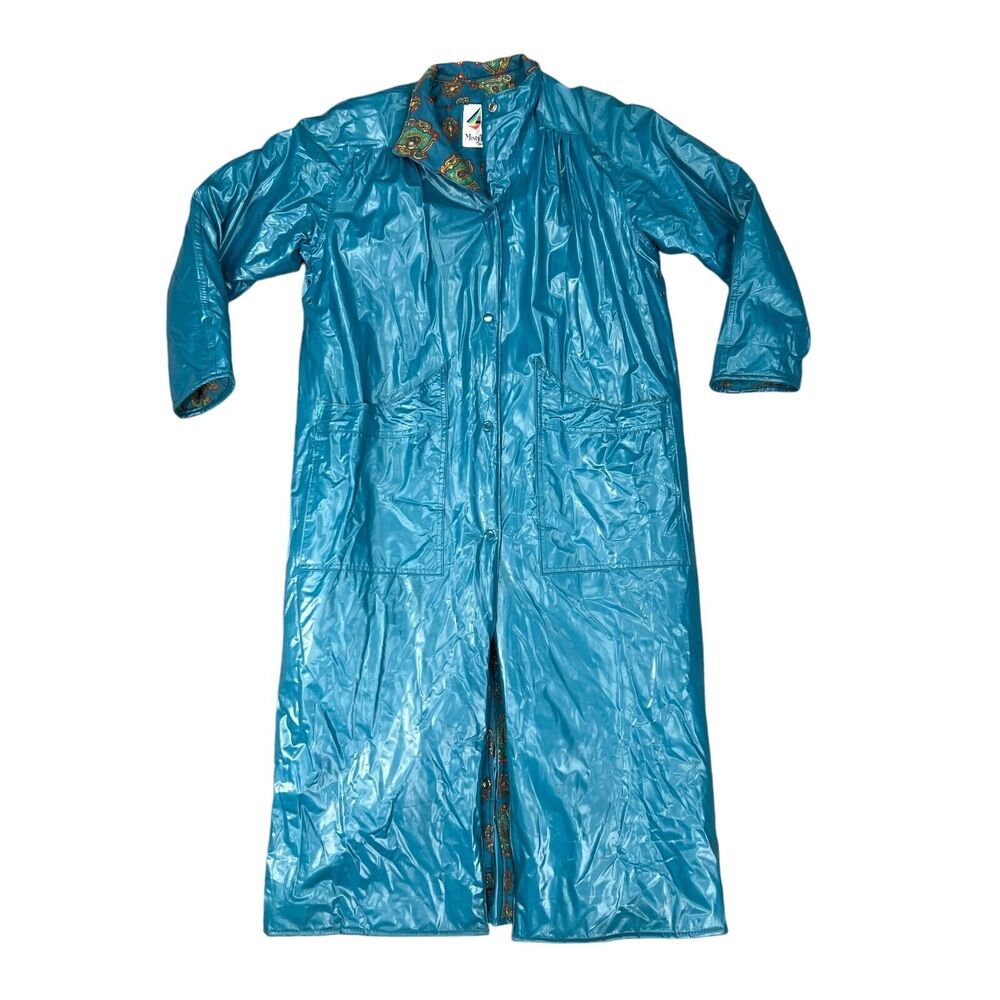 Vintage Misty Harbor Rain Coat Womens M Medium Waterproof Snap Button Long *READ